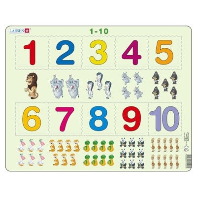 Opettavaiset pelit taaperoille ja leikki-ikäisille: Paras opas 4 Larsen Numerot 1-10 kuvilla AR3 -palapeli