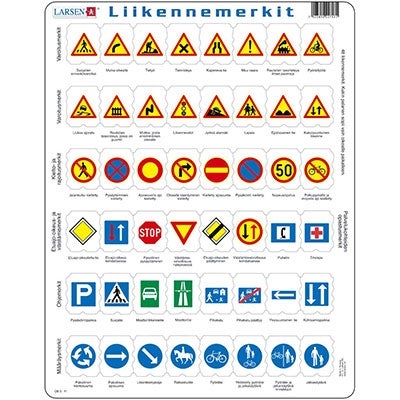 Opettavaiset pelit taaperoille ja leikki-ikäisille: Paras opas 6 Larsen Liikennemerkit OB3 -palapeli